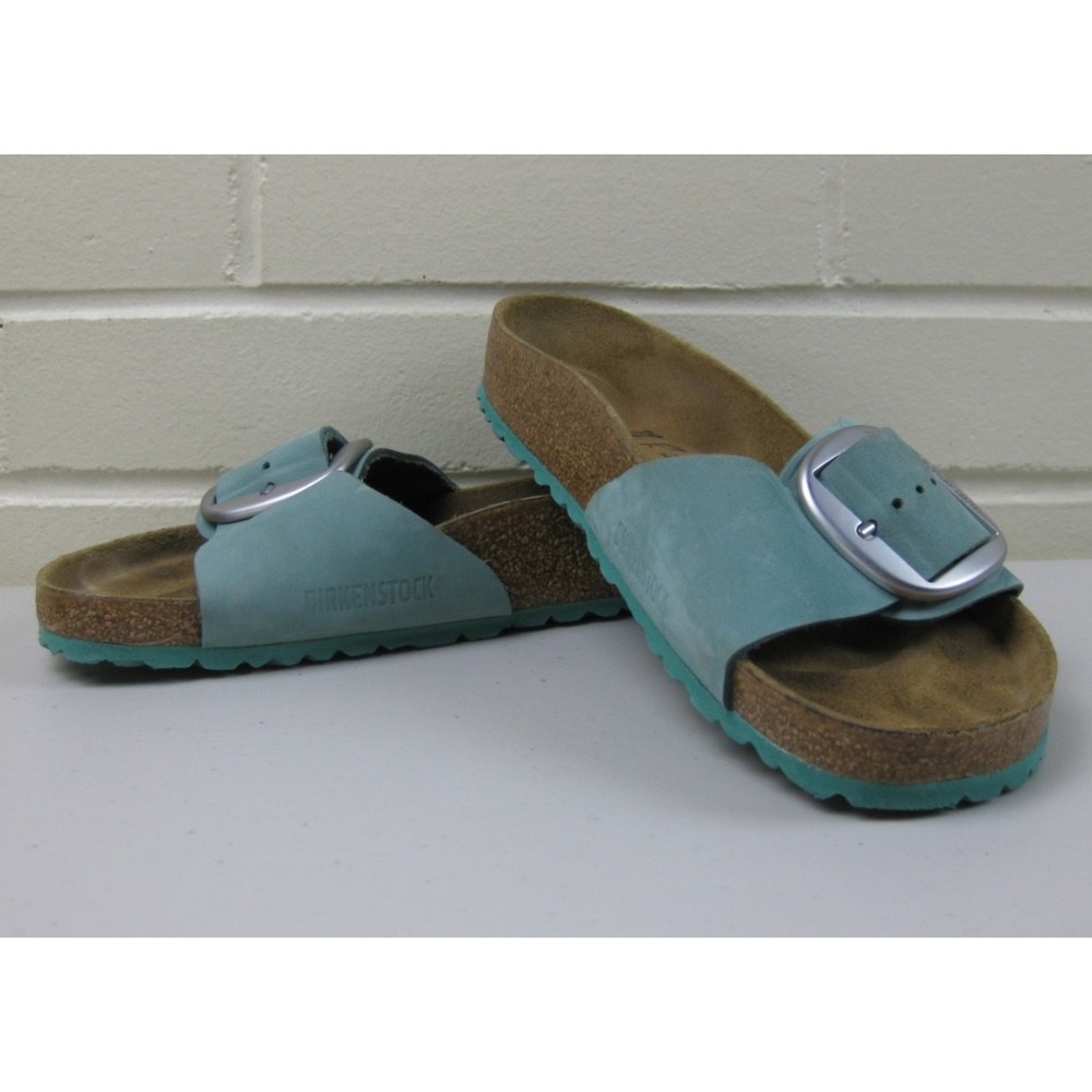 Birkenstock Madrid Big Buckle Beryl Nubuck Leather Footbed Sandals Womens (39)